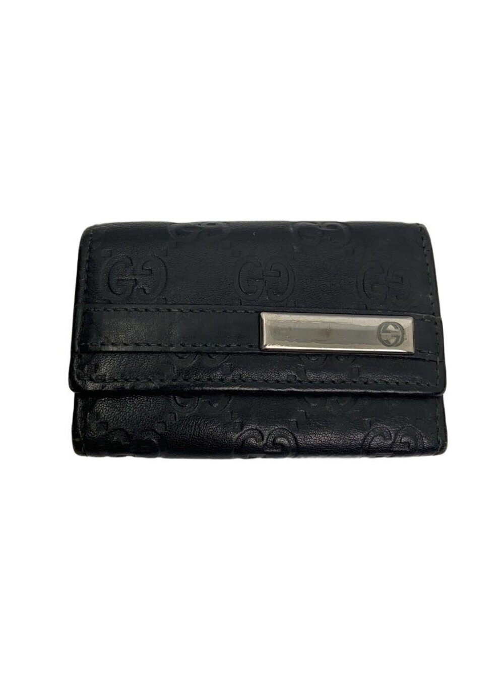 Gucci Key Case Wallet GG Plus Leather Black All over